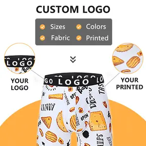 Custom Logo Design Service Man Boxer Slips Soild Ondergoed Voor Mannen