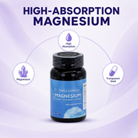 Capsules de magnésium 500 mg OEM ODM, étiquette privée, complément alimentaire personnalisé, directement de l'usine, échantillon gratuit, soutien pour le sommeil et les os