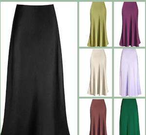 Jupe Longue en Satin Fluide et Élégante Printemps-Été, Taille Haute, Effet Sirène, Chic et Tendance pour Femme - Product Image 2