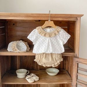 Engepapa Zomer Baby 3-delig Kledingset Meisje Elegant Kant Topje Shorts Peuter Katoenen Kledingset - Product Image 3