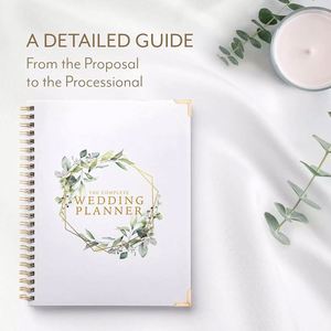 Custom Logo Gold Foil Printing Luxury Eco-Friendly A5 Spiral Planner Notebook With 80 <b>Sheets</b> for Wedding Guests - Product Image 1