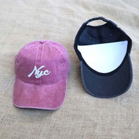 Casquette de baseball en denim de coton délavé style vintage, vente en gros d'usine, logo brodé personnalisé, unisexe, sport, 6 panneaux, non structurée, style Dad Hat