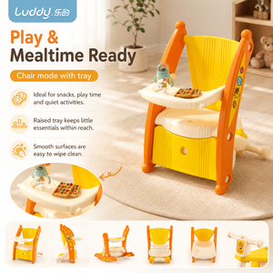 Fauteuil à bascule 2-en-1 Luddy 3001-1 B.Duck pour enfants, siège d'alimentation double mode pour bébé avec support à 4 points – Vente en gros - Product Image 1