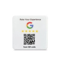 Autocollant NFC carré en acrylique pour code QR, Menu de table carré personnalisé en acrylique avec code QR, Menu carré en acrylique NFC, Panneau carré en acrylique avec code QR