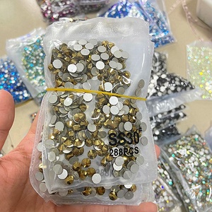 คริสตัลแวววาวทรงกลม SS6-SS20พลอยเทียมด้านหลังแบนอุปกรณ์ทำเล็บจำนวนมากแบบทำมือ - Product Image 6