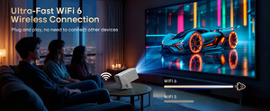 Projecteur vidéo domestique extérieur LCD LED WiFi6 BT5.4 800 ANSI lumens, prise en charge 8K HD 1080P, pliable, 16 Go de RAM, 2 Go de stockage - Product Image 6