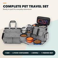 Ensemble de sacs de voyage pour chien, grand format, imperméable, en tissu Oxford, avec organiseur de nourriture pour animaux, conteneurs de rangement, bols pliables et tapis d'alimentation – Fournisseur