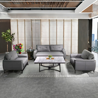 Büro Sofa Modern Minimalist Chinese Business Empfang Leder Empfangs set Tee tisch Kombination