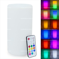 Lampe de table LED cylindrique moderne en plastique sans fil, à piles, avec télécommande, logo personnalisé imprimé, pour la décoration