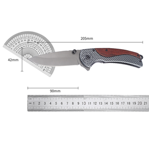 कपटी अंगूठे <span class=keywords><strong>Knobs</strong></span> लकड़ी संभाल के साथ सामरिक चाकू प्रतिवर्ती Pocketclip, काले-ऑक्साइड कोटिंग - Product Image 2
