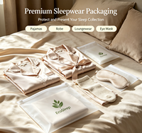 Emballage de vêtements de nuit haut de gamme, logo personnalisé, sac zippé mat compostable biodégradable en PLA PBAT, vente en gros d'usine