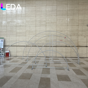 LEDA Elegant Wedding Event Decoration Semicircle Tension Fabric Drapery Round Arch <b>Frame</b> Fan Shaped Stands and Drapery Backdrop - Product Image 3