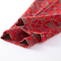 Pyjama YIYAN personnalisé, nouveau, en gaze double couche de pur coton rouge, ensemble pantalon et haut à manches longues pour femme, vêtements d'intérieur