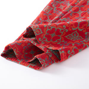 Nuovo Set <span class=keywords><strong>Pigiama</strong></span> da <span class=keywords><strong>Donna</strong></span> Homewear in Pura Garza di <span class=keywords><strong>Cotone</strong></span> a Doppio Strato Rosso Intenso con Pantaloni e Maglia a Maniche Lunghe - Product Image 5