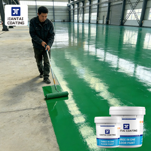 Peinture pour sols trois-en-un à base d'eau, résistante à l'humidité et antistatique, revêtement de sol époxy pour ateliers industriels - Product Image 1