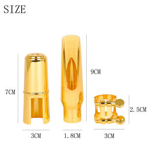 High-End Altsaxophon Klarinette Glänzend Gold Metall Mundstück Kappe Clip E-Flat Metall Mundstück - Product Image 6