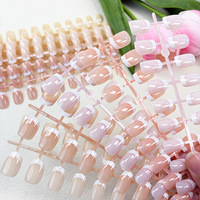 Faux ongles à presser de style européen et américain, courts, couleur unie nude, 30 pièces par paquet, nouveauté transfrontalière, prêts à poser