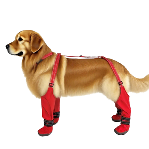 Bottes imperméables rouges pour chien avec sangles réglables pour une utilisation en extérieur toute saison - Product Image 1