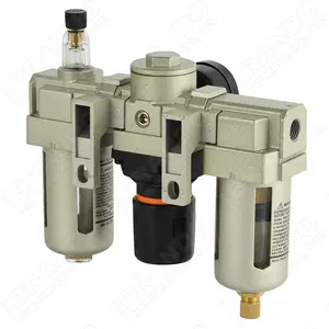 AC3000-02 1/4'' Air Preparation System FRL Pneumatic Air Filter Regulator Combination F.R.L Three Union Source Treatment