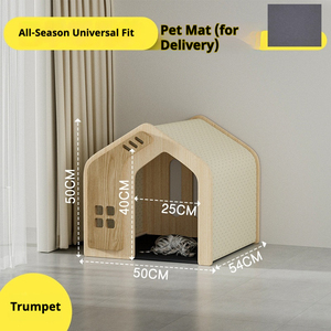 Niches pour chiens en bois massif écologiques pour usage intérieur, toutes saisons, avec fermeture à poussoir, cages pour animaux, lits pour animaux, lit pour chat - Product Image 5