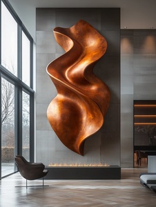 Grande sculpture abstraite en bronze en cuivre moderne personnalisé décor artistique Statue en métal fabriquée à la main <span class=keywords><strong>patine</strong></span> naturelle <span class=keywords><strong>pour</strong></span> intérieurs de luxe <span class=keywords><strong>pour</strong></span> - Product Image 4