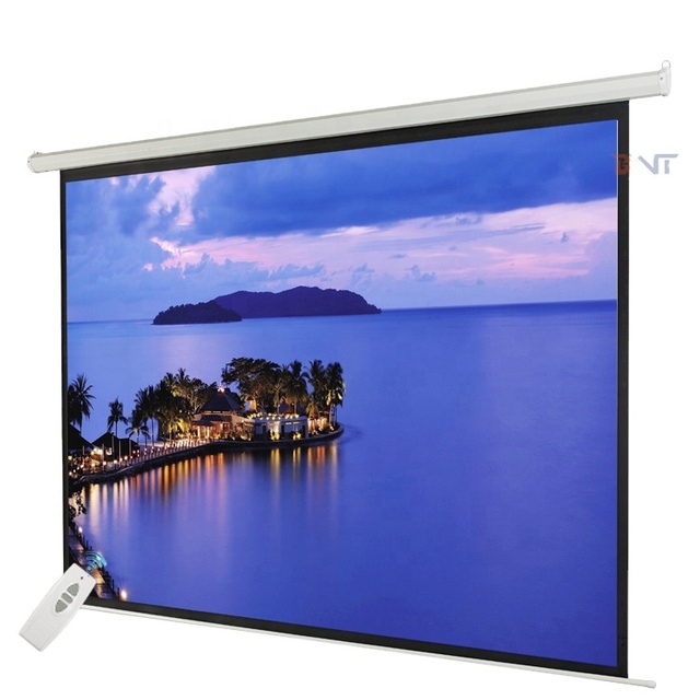 Matte White Remote Control Motorized Projection Projector Screen Wall Mount 135 Inch 120 Inch Electric 110V/220V 1829*2438mm Ce