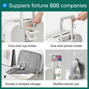 Valise trolley en aluminium Mixi Designer, bagages personnalisés avec porte-gobelet et porte-téléphone, sac à bagages multifonctionnel pour les voyages - Product Image 5