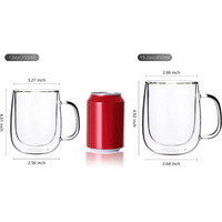 Verre à cappuccino de haute qualité, fabriqué directement par l'usine CnGlass, en verre borosilicate soufflé à la main, à double paroi, ensemble de 2 tasses à café