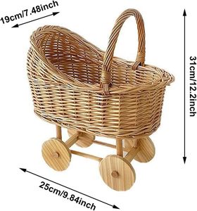 Cesto di vimini per <span class=keywords><strong>bambini</strong></span> moderni con Design floreale per passeggini e giocattoli fotografici - Product Image 3