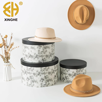 Boîte rigide en papier recyclable pour chapeau floral pour femmes, imprimée sur mesure avec impression UV et estampage à chaud, emballage cadeau