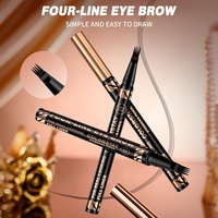 Crayon à sourcils liquide teinté de haute qualité à quatre pointes, résistant à l'eau, à la transpiration, longue tenue, anti-bavures, application fluide