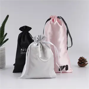 Custom Bulk Printing Logo Drawstring Handbag Cloth Dust Bag For Hair Packaging