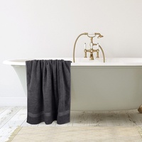 Lot de 2 grandes serviettes de plage en coton absorbant et à séchage rapide, polyvalentes pour usage quotidien, couleur gris