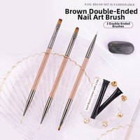 Nouveau Pinceau de Luxe Double Embout pour Gel UV et Nail Art, Tête en Nylon Acrylique, Multifonctionnel, Professionnel, pour Usage DIY, Gel Constructeur Deux-en-un