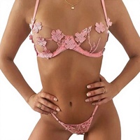 Ensemble Coordonné Monokini Sexy en Dentelle Brodé pour Femme – Lingerie Bikini Brodé Glamour et Exotique