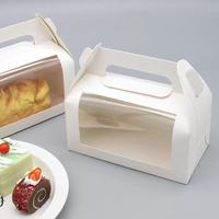 Maßgefertigte Weiße Karton-Cupcake-Verpackung mit Transparentem Fenster und Griff Muffin-Box