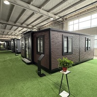 Maison conteneur en acier pliable et extensible de 20 pieds, étanche, insonorisée, isolée, résistante aux ouragans, conçue pour l'utilisation en hôtel ou villa