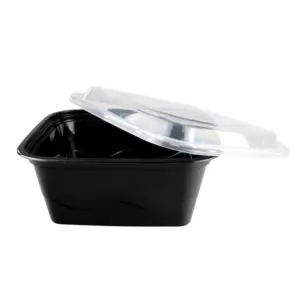 ZF1000 Square Shape 1000ml Disposable Microwave Plastic PP Takeout Box Food Containers With Lid