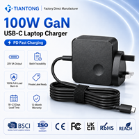 Chargeur mural USB C PD 100W GaN avec câble Type C intégré, adaptateur secteur AC DC pour ordinateur portable, charge rapide, OEM ODM