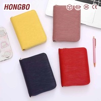 Portefeuille enveloppe Hongbo Best Seller Deluxe 27 couleurs A7 avec fermeture éclair, porte-cartes de crédit, porte-cartes de visite élégant
