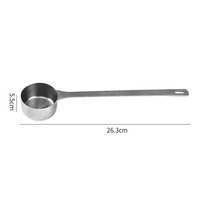 Cangkir Ukur Stainless Steel 1/4 Cup Gagang Panjang Kokoh 60 ml Sendok Tunggal untuk Makanan Hewan Peliharaan