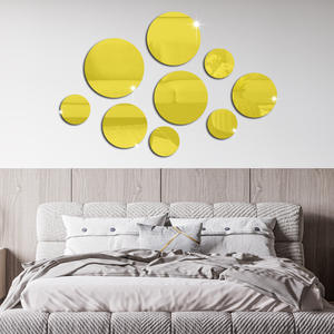 9Pcs/Set Round 3D Acrylic Mirror Wall Sticker Bedroom Living Room <b>TV</b> Background Wall Decoration Mirror Wall Stickers - Product Image 1