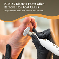 Kit professionnel 2-en-1 électrique pour éliminer les callosités des pieds, 15W, avec 25 tampons de ponçage remplaçables et un couvercle anti-poussière