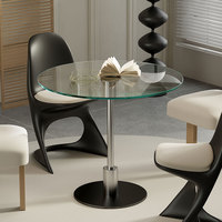 Table basse moderne en acier inoxydable et verre trempé, durable et facile à nettoyer, pour salon, hôtel, café
