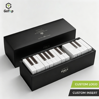 Caja de Regalo de Lujo Innovadora, Caja con Tapa y Base Estilo Piano, Inserto Personalizado, Caja de Embalaje de Papel Rígido Negro Mate