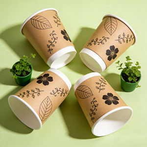 Gobelet en papier à double paroi écologique 12oz 16oz 22oz Impression de logo personnalisée Boisson chaude et froide Gobelet en papier anti-fuite pour café - Product Image 1