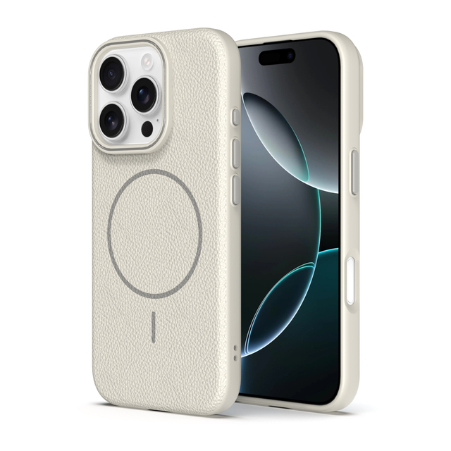 FOSIDA High Quality Colorful Leather Texture Lychee Pattern Tpu Magnetic Phone case for iphone 16 Pro