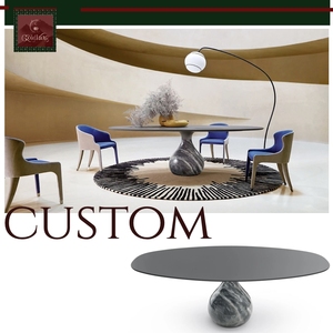 <span class=keywords><strong>Table</strong></span> à manger en marbre <span class=keywords><strong>de</strong></span> luxe GOLDKING, ronde, moderne, élégante, en pierre naturelle, pour cuisine, salle à manger, appartement, villa, hôtel - Product Image 1