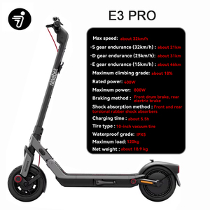 สกู๊ตเตอร์ E3 PRO รุ่นใหม่สำหรับผู้ใหญ่ มอเตอร์ไร้แปรงถ่าน 800W ระบบดิจิตอลอัจฉริยะ IPX65 พับได้ สกู๊ตเตอร์สองล้อ E3 รับน้ำหนักได้ 150 กก. - Product Image 4