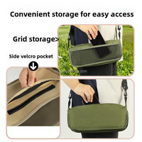 Tabouret pliant portable d'extérieur en tissu Oxford et acier au carbone, équipement de camping avec sac à bandoulière, chaise de pêche pliable